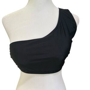 Black One-Shoulder Swimsuit Top Size medium